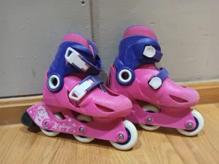 Patines en línea rosas y violetas para niña