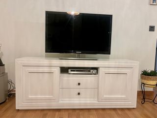 Mueble TV madera 150cm blanco