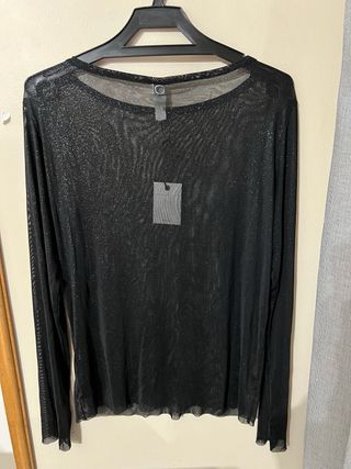 Blusa preta 10DAYS brilhante - Tamanho XL