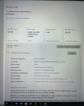 Torre Gaming GTX 1650 + perifericos