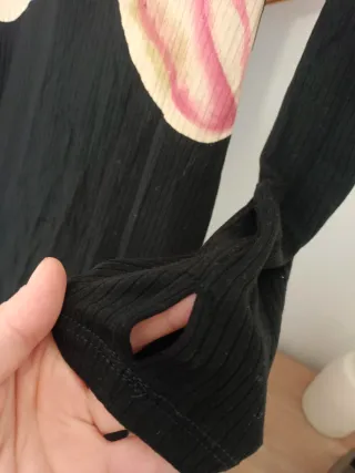 Vestido Desigual Negro Estampado Floral