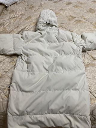 Giubbotto/cappotto bianco imbottito con vera piuma