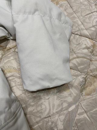 Giubbotto/cappotto bianco imbottito con vera piuma