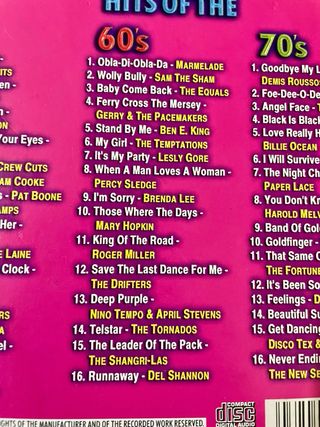 Hits of the 50s, 60s, 70s 3 CD Set