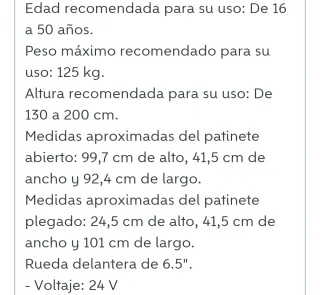 Patinete eléctrico Ridebike