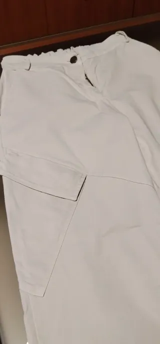 Pantaloni ampi donna beige