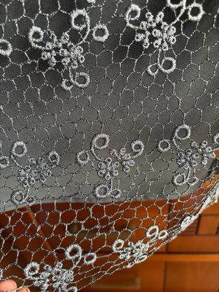 Top fiesta encaje negro/gris talla única