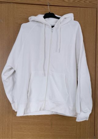 Sudadera con cremallera blanca