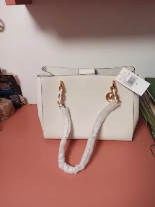 Bolso Michael Kors Blanco y Dorado