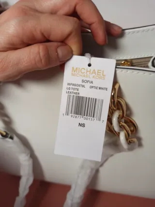 Bolso Michael Kors Blanco y Dorado