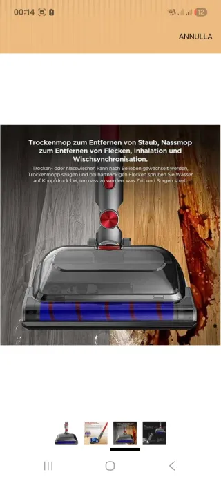 Spazzola lavapavimenti compatibile Dyson