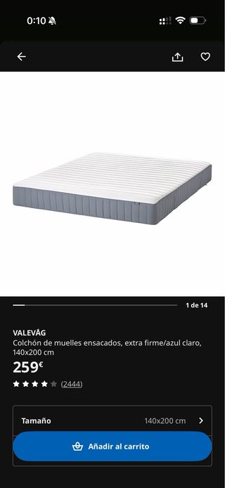 Cama completa IKEA 140x200 + colchón extra firme