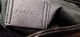 Borsa blu con manici intrecciati