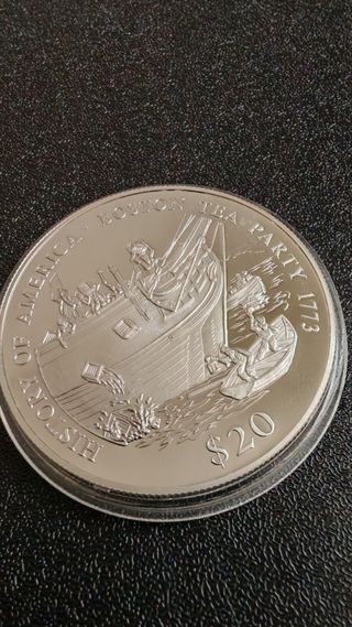 Moneda Plata .999 PROOF 20gr Boston Tea Party