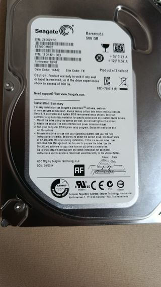 Disco Duro Seagate Barracuda 500GB