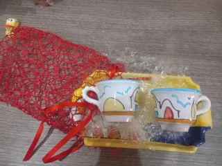 Set 2 tazzine ceramica stile Vietrese