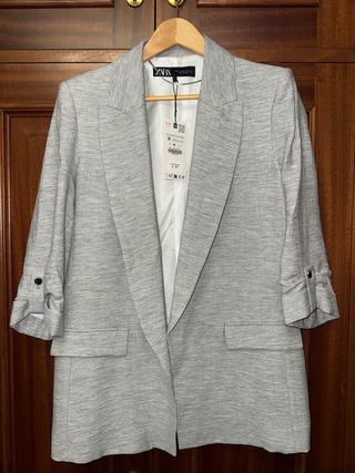 Blazer Zara Gris Talla M