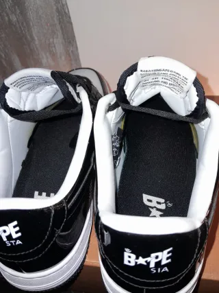 Sneakers A Bathing Ape Bape'sta Nero Bianco 43.5