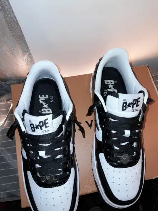 Sneakers A Bathing Ape Bape'sta Nero Bianco 43.5