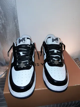 Sneakers A Bathing Ape Bape'sta Nero Bianco 43.5