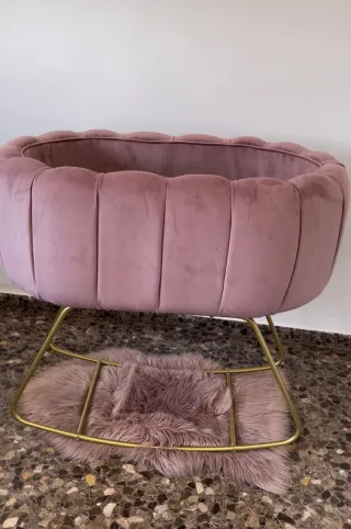 Cuna rosa terciopelo