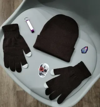 Coordinato Cappello e Guanti Marrone