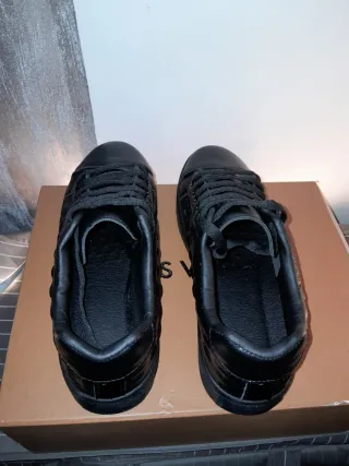 Sneakers Pelle Nera Effetto Coccodrillo