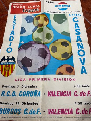 Cartel Fútbol Antiguo Liga Primera División