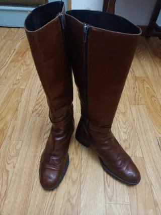Botas altas de cuero genuino