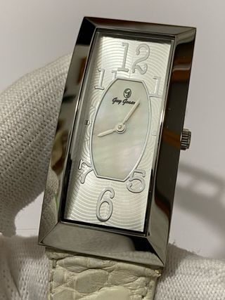 Orologio Guy Gosard Rettangolare Bianco Argento