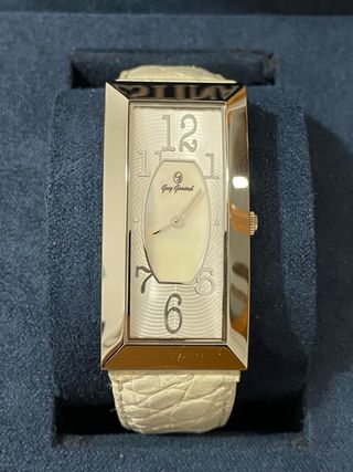 Orologio Guy Gosard Rettangolare Bianco Argento