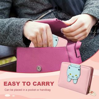 Cartera de Mujer corta PU con cierre y monedero