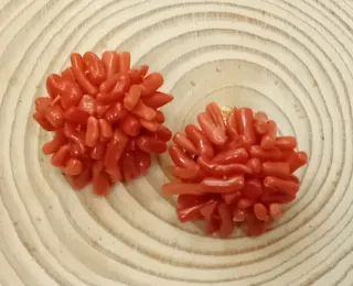 Orecchini vintage corallo vero clip