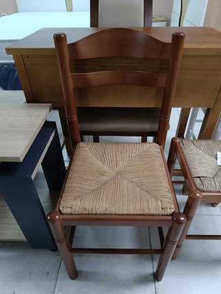 Silla cocina cerezo, blanco y nogal