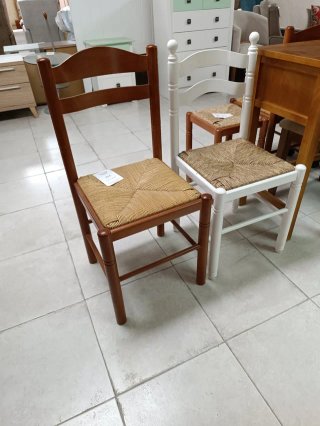 Silla cocina cerezo, blanco y nogal