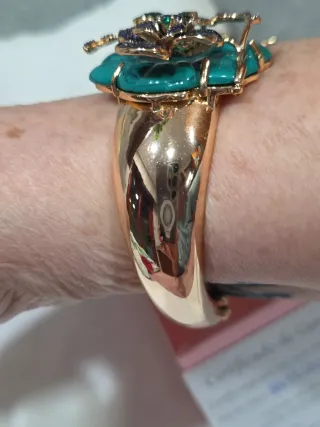 PULSERA Flor Turquesa y Morado VERDE