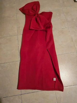Vestido rojo fiesta lazo