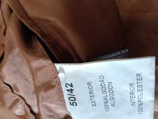 Blazer Bombazine Camel 100% Algodão.