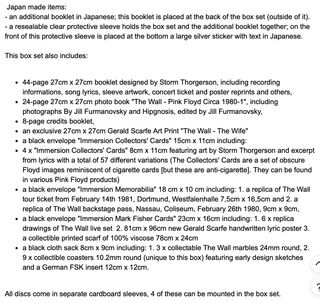 Pink Floyd The Wall Collectors Box Set Giapponese