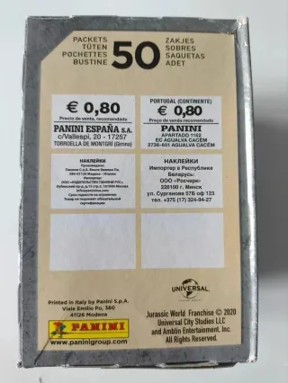 Caja 50 Sobres Cromos Jurassic World Panini
