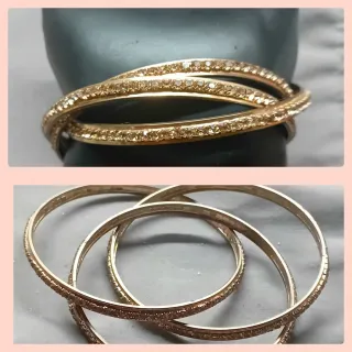 Braccialetti vintage anni '70 oro con strass