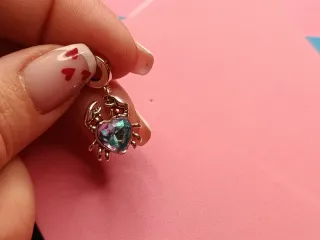 Charm Plata 925 Cangrejo Corazón Multicolor