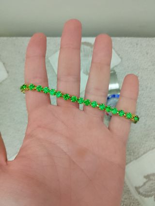 Bracciale tennis zirconi verdi oro