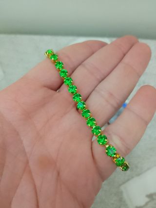 Bracciale tennis zirconi verdi oro