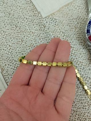 Bracciale tennis zirconi verdi oro