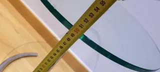 Mesa auxiliar cristal y acero