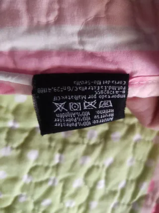 Colcha bouti infantil flores y cuadros reversible