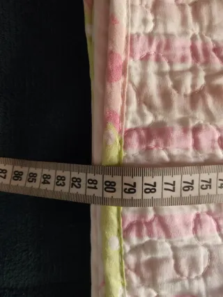 Colcha bouti infantil flores y cuadros reversible