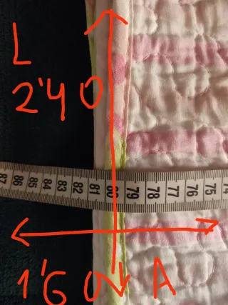 Colcha bouti infantil flores y cuadros reversible