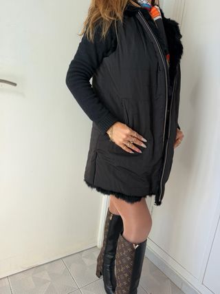 Chaleco reversible pelo y vuelta tela con bolsillo